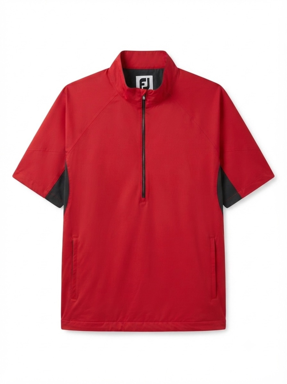 FootJoy Red and Black Short Sleeve 1/4 Zip Golf Pullover